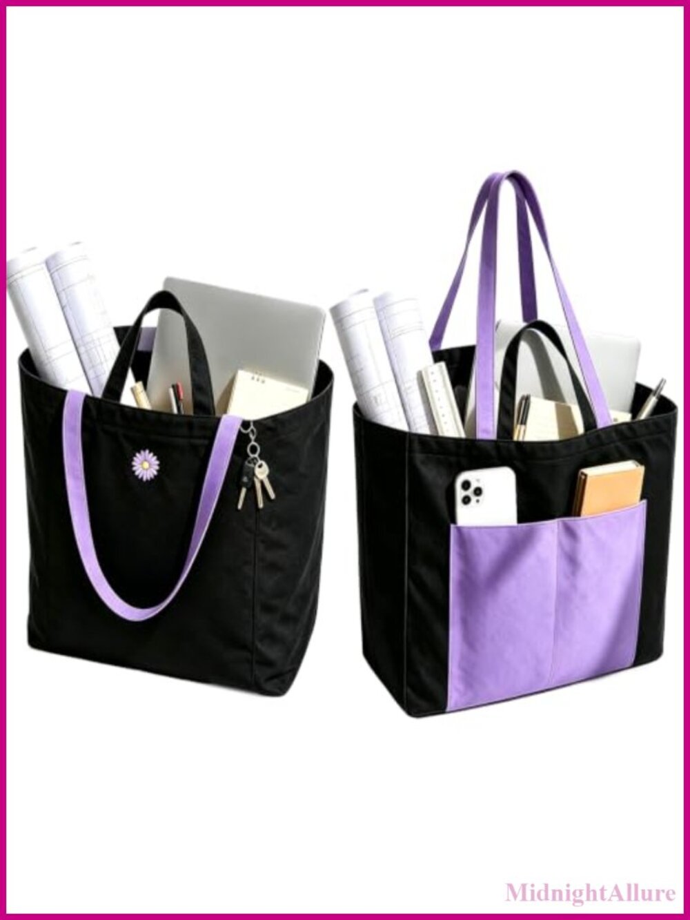 Large Canvas Tote Bag for Women Work Travel Shoulder Bag